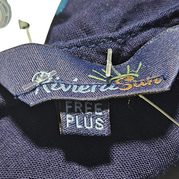 Riviera Sun Boho Blue Embroidered Sleeveless Dress Free Plus Size Sundress Midi - Picture 8 of 9